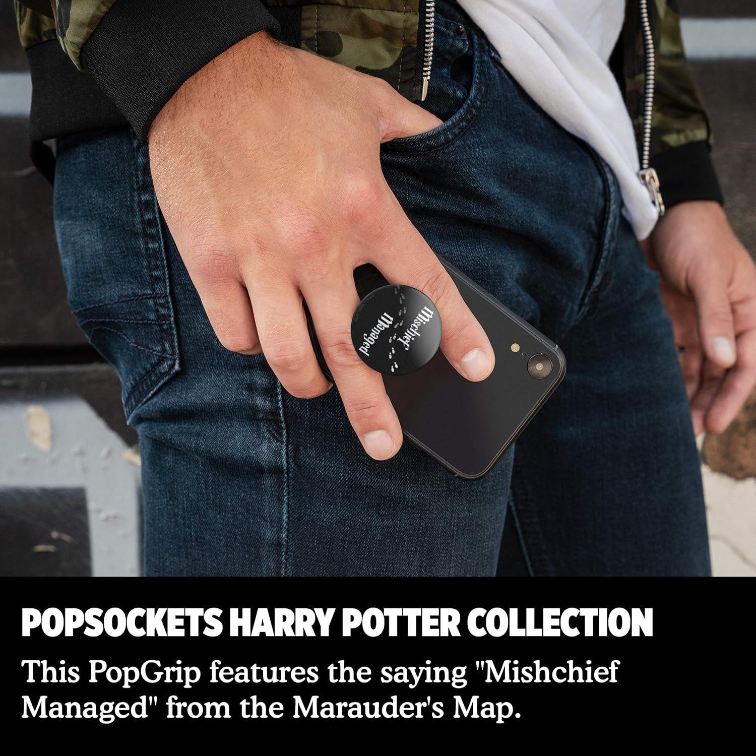 imagePopSockets Phone Grip with Expanding Kickstand Adhesive Grip Harry Potter Slytherin Floral CrestMischief