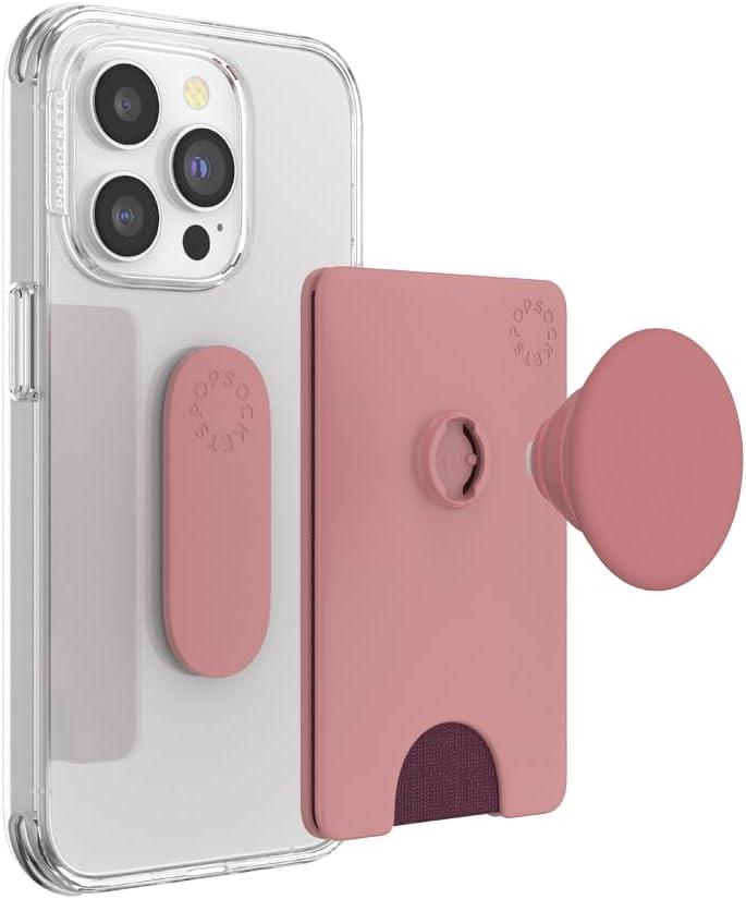 imagePopSockets Phone Wallet with Expanding Grip and Adapter Ring for MagSafe Phone Card Holder Wireless Charging Compatible Wallet Compatible with MagSafe FatigueClay