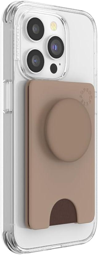 imagePopSockets Phone Wallet with Expanding Grip and Adapter Ring for MagSafe Phone Card Holder Wireless Charging Compatible Wallet Compatible with MagSafe FatigueLatte