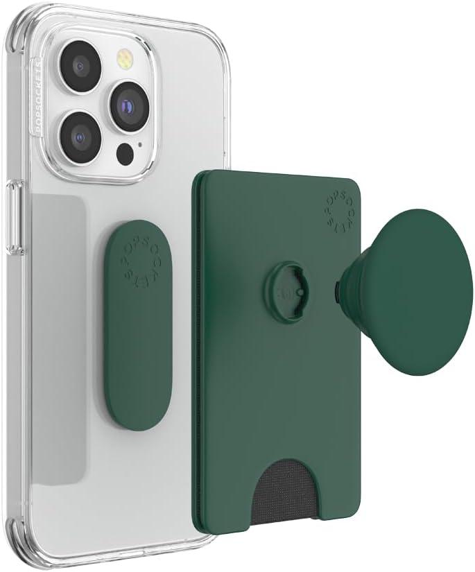 imagePopSockets Phone Wallet with Expanding Grip and Adapter Ring for MagSafe Phone Card Holder Wireless Charging Compatible Wallet Compatible with MagSafe FatigueFresh Pine