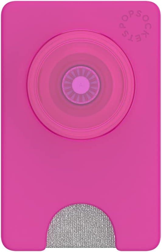 imagePopSockets Phone Wallet with Expanding Grip and Adapter Ring for MagSafe Phone Card Holder Wireless Charging Compatible Wallet Compatible with MagSafe FatigueMagenta