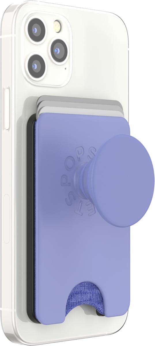 imagePopSockets Phone Wallet with Expanding Grip and Adapter Ring for MagSafe Phone Card Holder Wireless Charging Compatible Wallet Compatible with MagSafe FatiguePeriwinkle