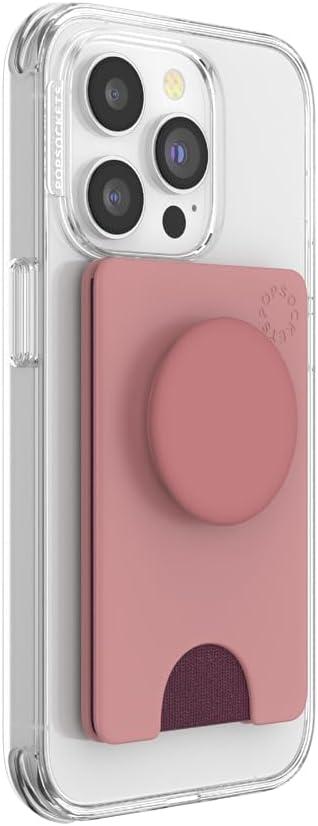 imagePopSockets Phone Wallet with Expanding Grip and Adapter Ring for MagSafe Phone Card Holder Wireless Charging Compatible Wallet Compatible with MagSafe FatigueClay