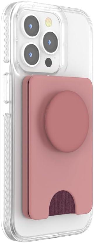 imagePopSockets Phone Wallet with Expanding Grip and Adapter Ring for MagSafe Phone Card Holder Wireless Charging Compatible Wallet Compatible with MagSafe FatigueClay