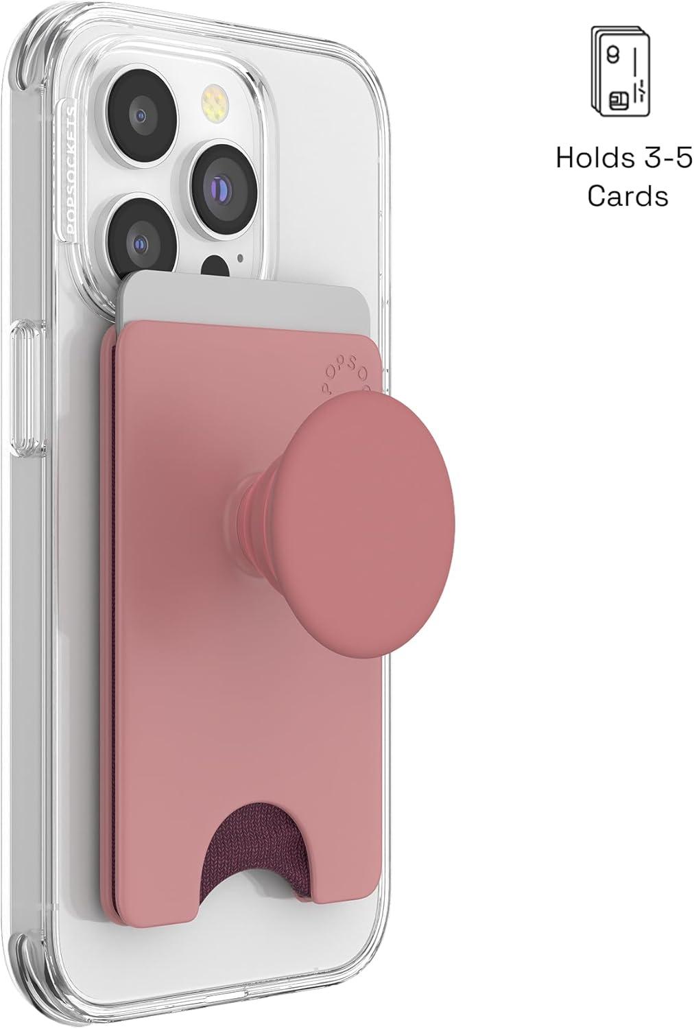 imagePopSockets Phone Wallet with Expanding Grip and Adapter Ring for MagSafe Phone Card Holder Wireless Charging Compatible Wallet Compatible with MagSafe FatigueClay