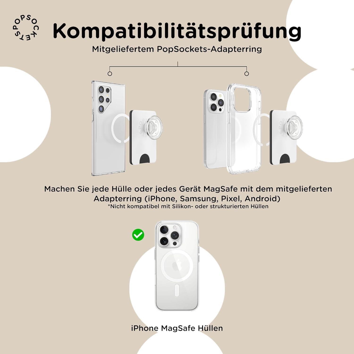 imagePopSockets Softgoods Phone Wallet and Adapter Ring for MagSafe Phone Card Holder Wireless Charging Compatible Wallet Compatible with MagSafe EucalyptusOxblood