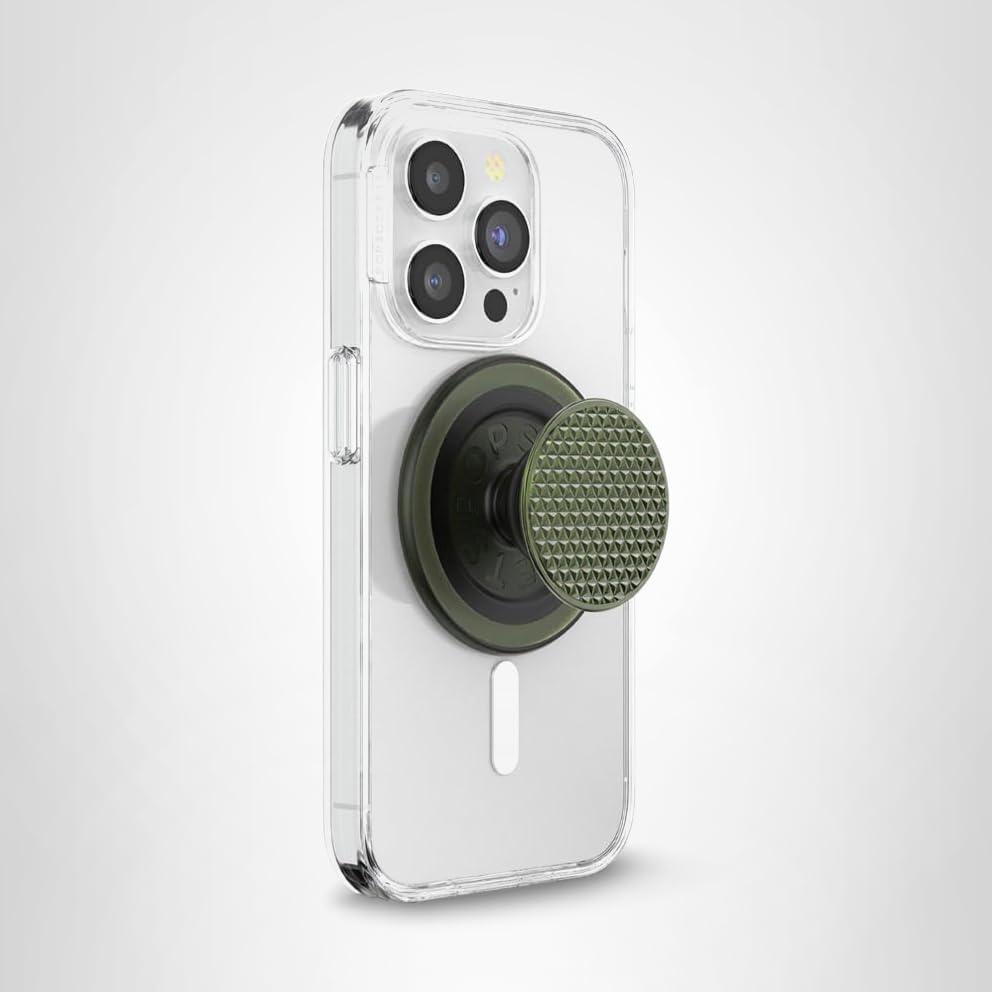 imagePopSockets Translucent Phone Grip with Expanding Kickstand PopSockets for Phone Adhesive Grip Translucent PopGrip Into The Woods Molded Flower Fresh PineKnurl Olive
