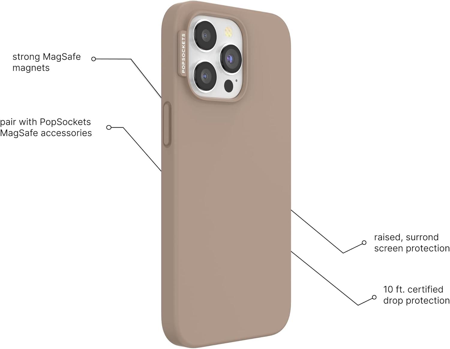 imagePopSockets iPhone 15 Pro Max Case Compatible with MagSafe Phone Case for iPhone 15 Pro Max Wireless Charging Compatible Case Only TurquoiseLatte