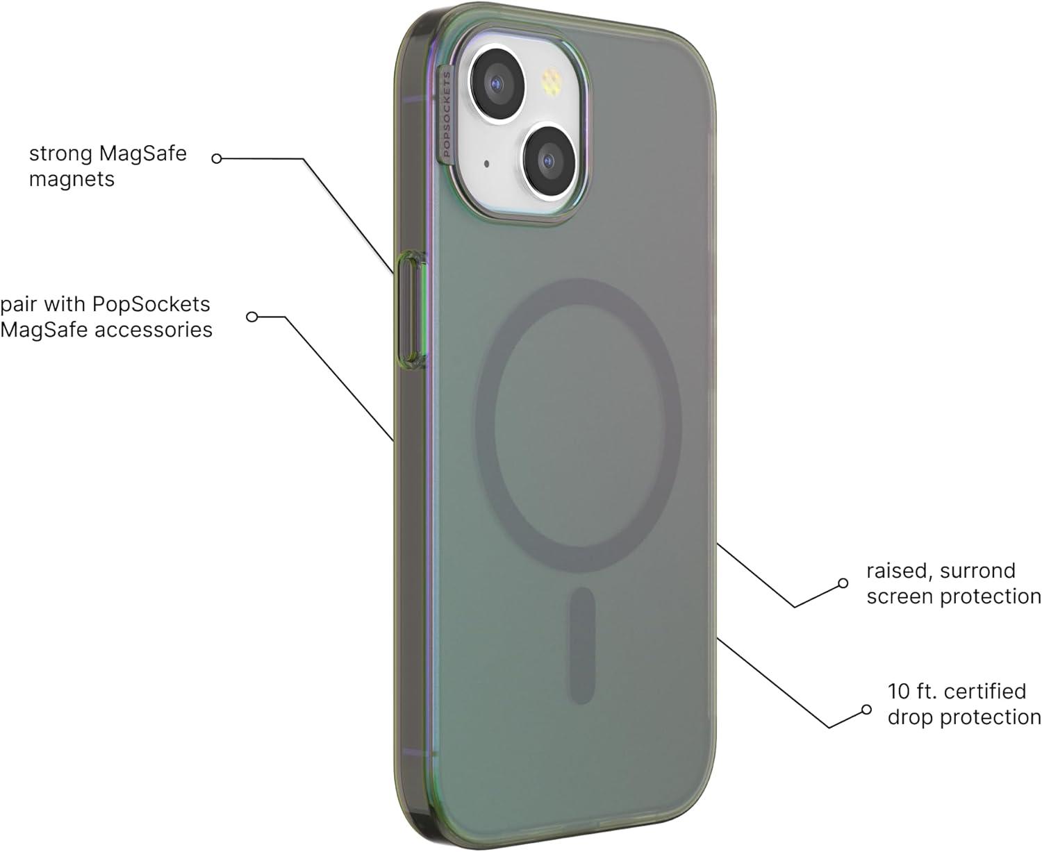 imagePopSockets iPhone 15 Pro Max Case Compatible with MagSafe Phone Case for iPhone 15 Pro Max Wireless Charging Compatible Case Only TurquoiseNightshade