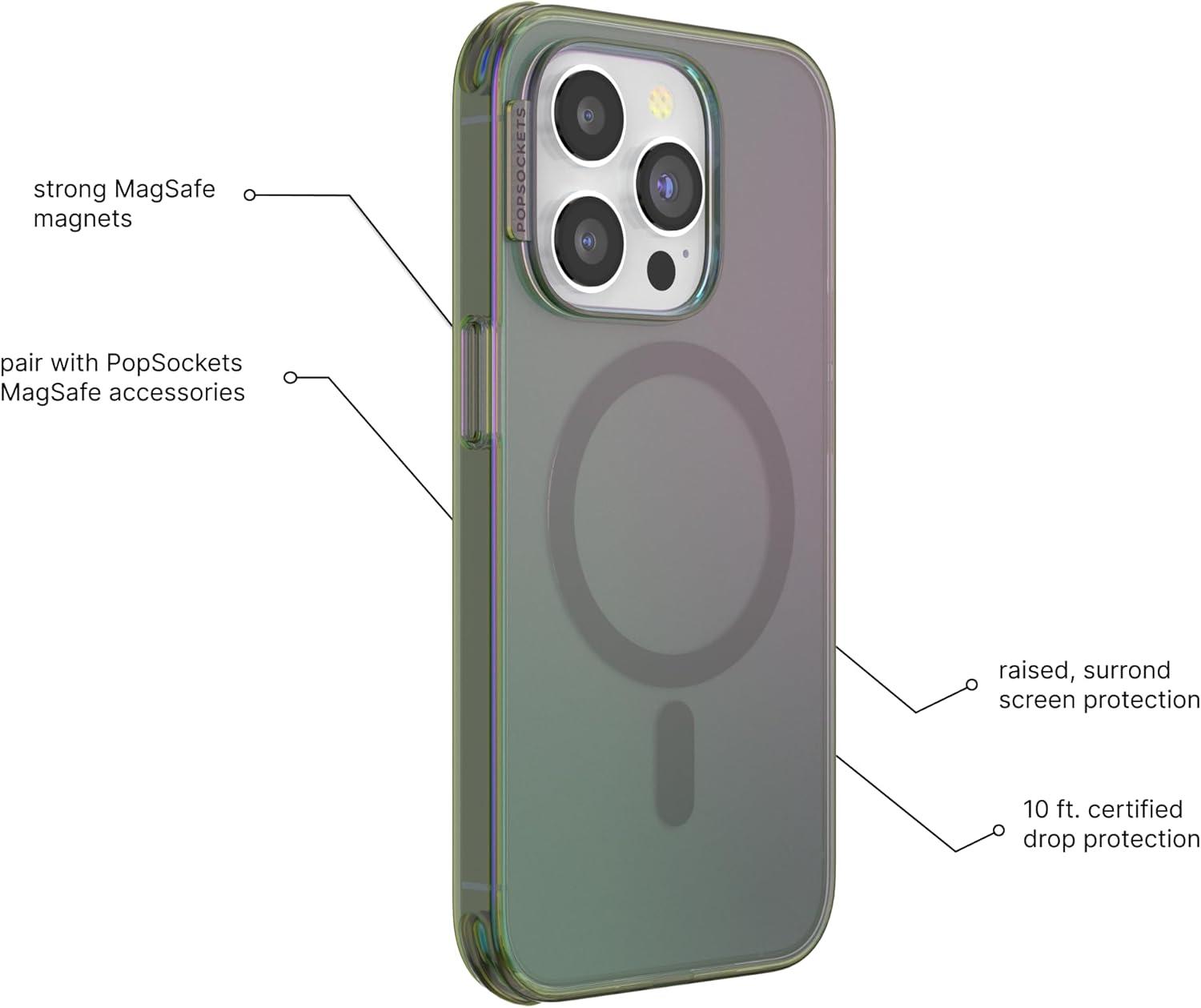 imagePopSockets iPhone 15 Pro Max Case Compatible with MagSafe Phone Case for iPhone 15 Pro Max Wireless Charging Compatible Case Only TurquoiseNightshade