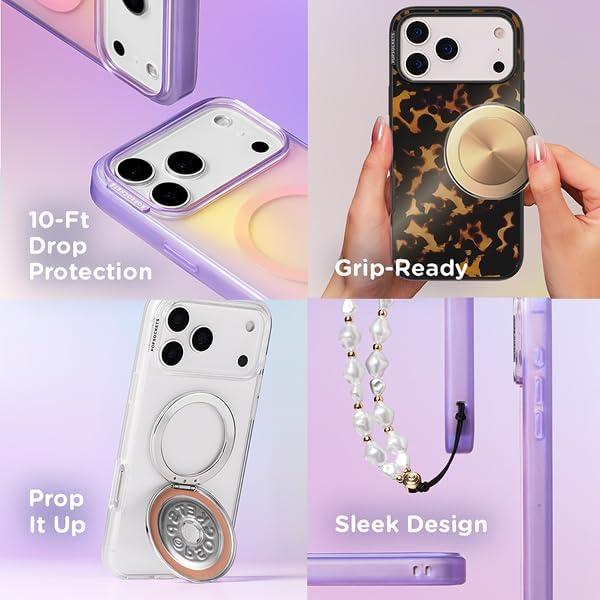 imagePopSockets iPhone 15 Pro Max Case Compatible with MagSafe Phone Case for iPhone 15 Pro Max Wireless Charging Compatible Case Only TurquoiseOpalescent White