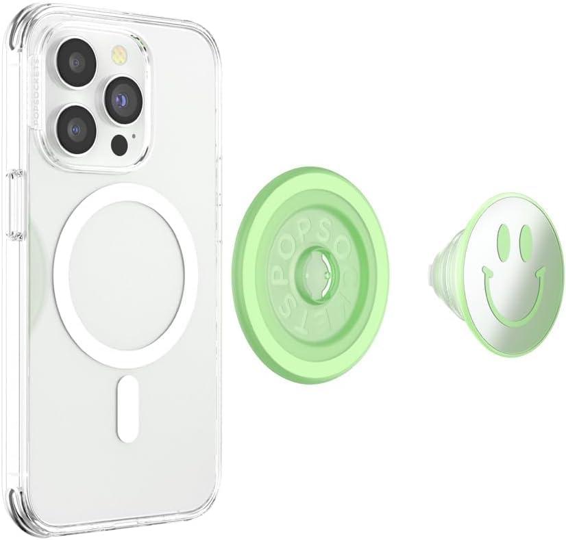 imageTitle PopSockets Phone Grip for MagSafe with Kickstand Magnetic Stand Swappable Top Secure Hold for iPhone MagSafe Cases Phone amp Tablet Grip Ripple Iridescent AbsintheHappy Reflex