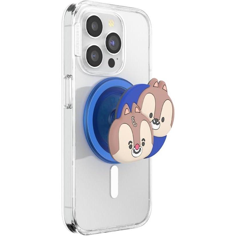 imagePopSockets Phone Grip for MagSafe with Kickstand Magnetic Stand Swappable Top Secure Hold for iPhone MagSafe Cases Phone amp Tablet Grip Disney  Enamel Tonal Flower MickeyKawaii Chip n Dale