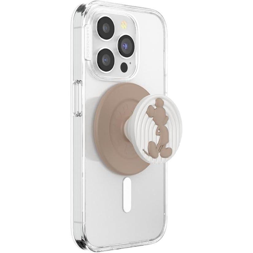 imagePopSockets Phone Grip for MagSafe with Kickstand Magnetic Stand Swappable Top Secure Hold for iPhone MagSafe Cases Phone amp Tablet Grip Disney  Enamel Tonal Flower MickeyLatte Mickey