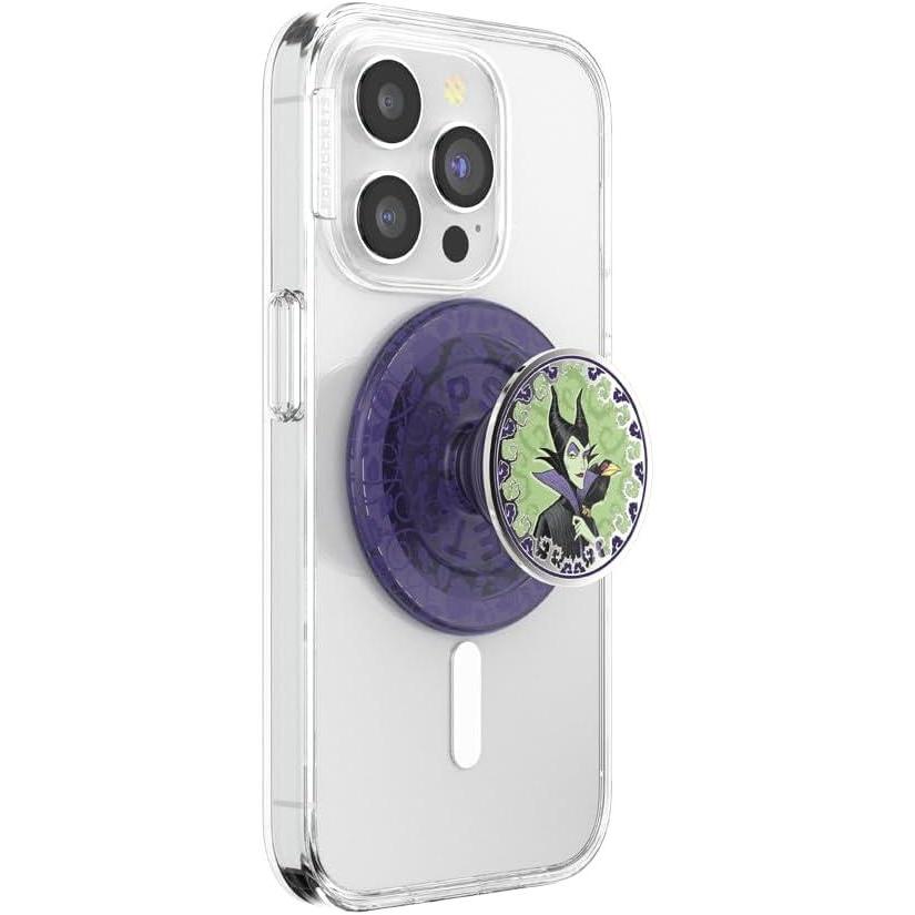 imagePopSockets Phone Grip for MagSafe with Kickstand Magnetic Stand Swappable Top Secure Hold for iPhone MagSafe Cases Phone amp Tablet Grip Disney  Enamel Tonal Flower MickeyEssence of Maleficent