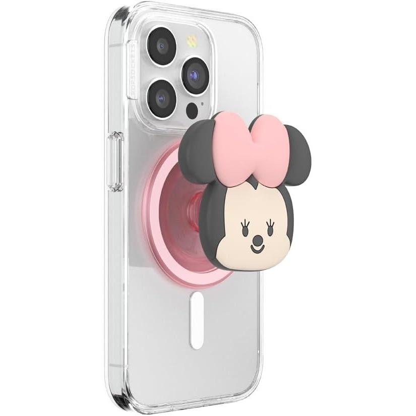 imagePopSockets Phone Grip for MagSafe with Kickstand Magnetic Stand Swappable Top Secure Hold for iPhone MagSafe Cases Phone amp Tablet Grip Disney  Enamel Tonal Flower MickeyKawaii Minnie