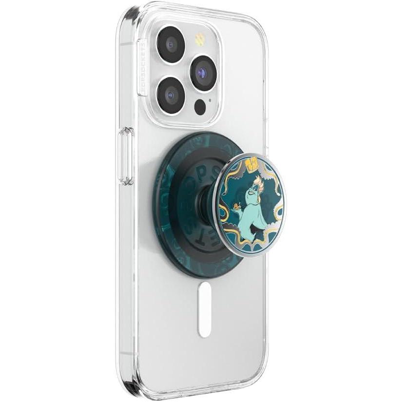 imagePopSockets Phone Grip for MagSafe with Kickstand Magnetic Stand Swappable Top Secure Hold for iPhone MagSafe Cases Phone amp Tablet Grip Disney  Enamel Tonal Flower MickeyEssence of Ursula