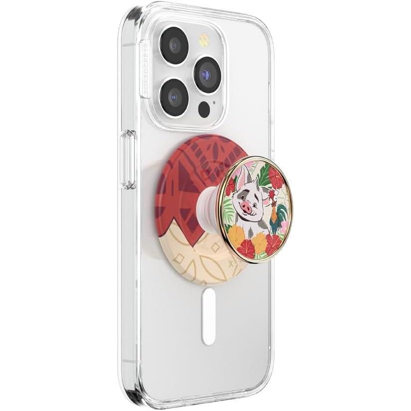 imagePopSockets Phone Grip for MagSafe with Kickstand Magnetic Stand Swappable Top Secure Hold for iPhone MagSafe Cases Phone amp Tablet Grip Disney  Enamel Tonal Flower MickeyPuas Paradise