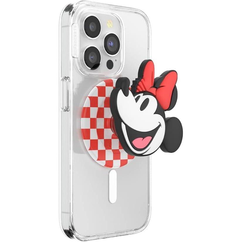 imagePopSockets Phone Grip for MagSafe with Kickstand Magnetic Stand Swappable Top Secure Hold for iPhone MagSafe Cases Phone amp Tablet Grip Disney  Enamel Tonal Flower MickeyClassic Minnie