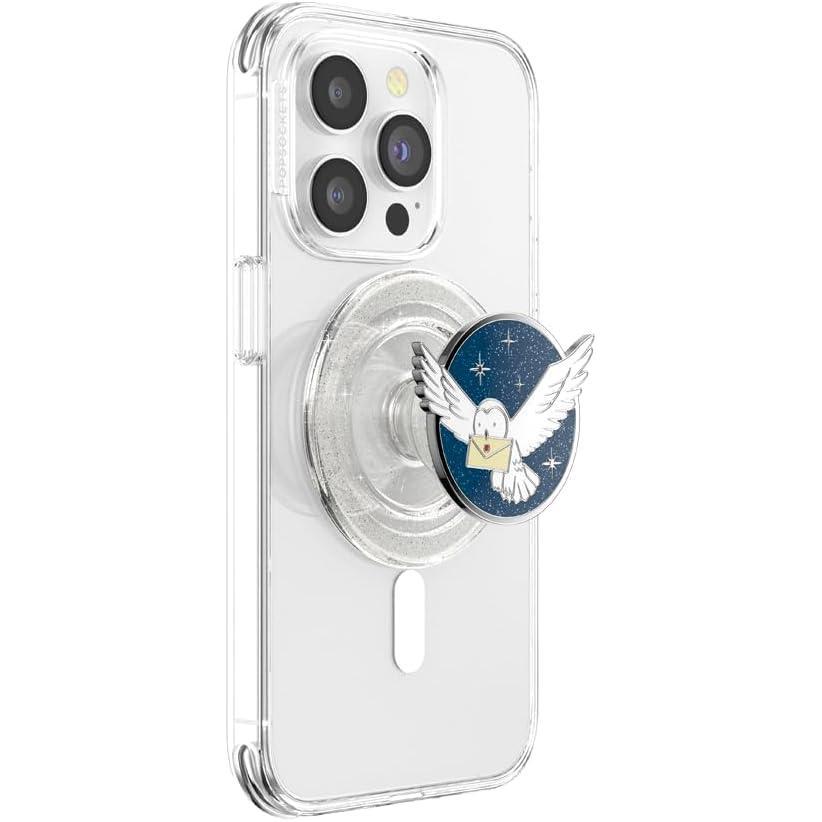 imagePopSockets Phone Grip with Expanding Kickstand Adhesive Grip Harry Potter Slytherin Floral CrestEnamel Hedwig
