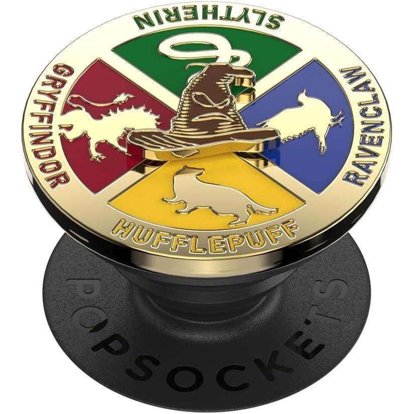 imagePopSockets Phone Grip with Expanding Kickstand Adhesive Grip Harry Potter Slytherin Floral CrestSorting Hat