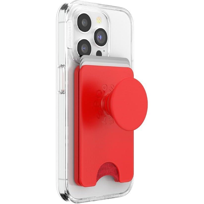 imagePopSockets Phone Wallet with Expanding Grip and Adapter Ring for MagSafe Phone Card Holder Wireless Charging Compatible Wallet Compatible with MagSafe  FatigueRosso