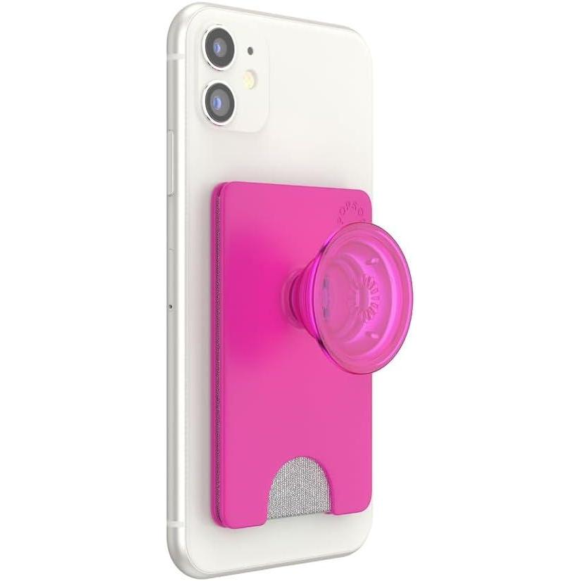 imagePopSockets Phone Wallet with Expanding Grip and Adapter Ring for MagSafe Phone Card Holder Wireless Charging Compatible Wallet Compatible with MagSafe FatigueMagenta