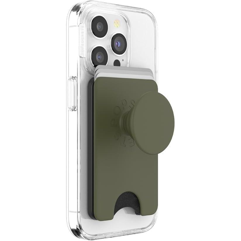 imagePopSockets Phone Wallet with Expanding Grip and Adapter Ring for MagSafe Phone Card Holder Wireless Charging Compatible Wallet Compatible with MagSafe FatigueFatigue