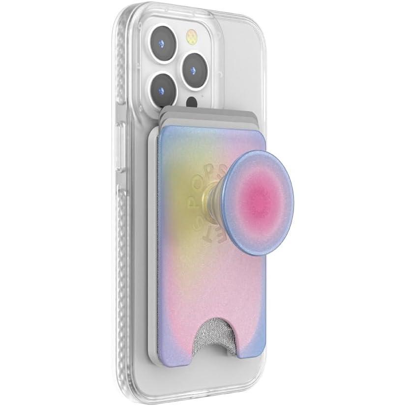 imagePopSockets Phone Wallet with Expanding Grip and Adapter Ring for MagSafe Phone Card Holder Wireless Charging Compatible Wallet Compatible with MagSafe FatigueAura V1