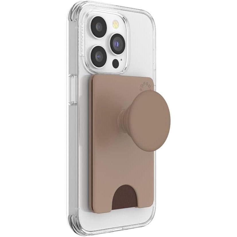 imagePopSockets Phone Wallet with Expanding Grip and Adapter Ring for MagSafe Phone Card Holder Wireless Charging Compatible Wallet Compatible with MagSafe FatigueLatte