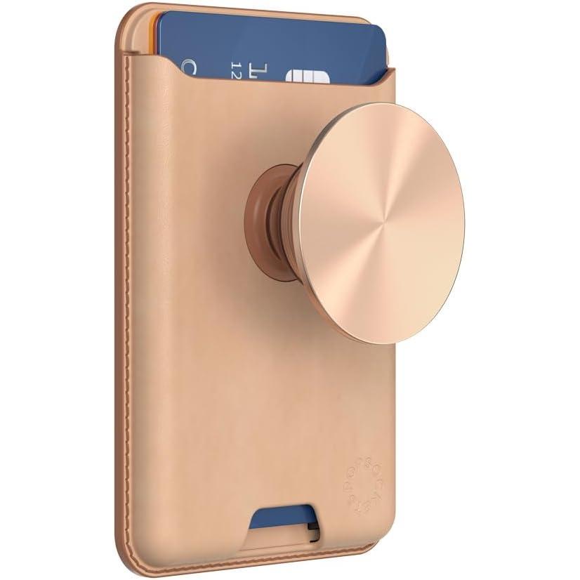 imagePopSockets Softgoods Phone Wallet and Adapter Ring for MagSafe Phone Card Holder Wireless Charging Compatible Wallet Compatible with MagSafe EucalyptusTan Nigiri