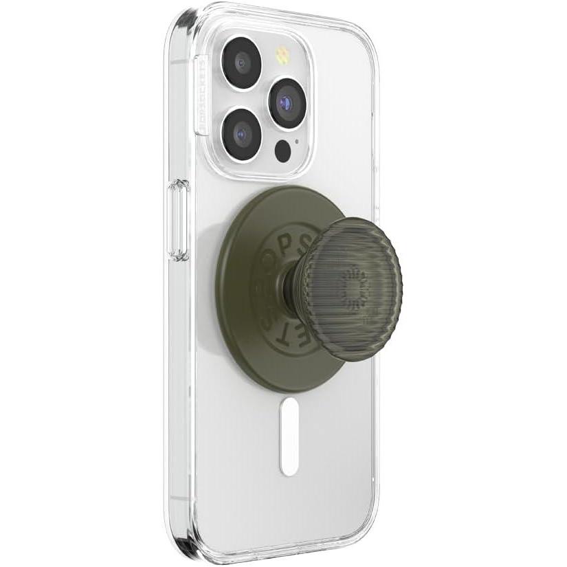 imagePopSockets Translucent Phone Grip with Expanding Kickstand PopSockets for Phone Adhesive Grip Translucent PopGrip Into The Woods Molded Flower Fresh PineFluted Fatigue