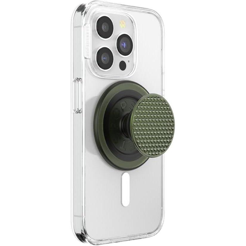 imagePopSockets Translucent Phone Grip with Expanding Kickstand PopSockets for Phone Adhesive Grip Translucent PopGrip Into The Woods Molded Flower Fresh PineKnurl Olive