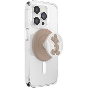 PopSockets Phone Grip for MagSafe with Kickstand, Magnetic Stand, Swappable Top, Secure Hold for iPhone MagSafe Cases, Phone & Tablet Grip, Disney – Enamel Tonal Flower Mickey(Latte Mickey)