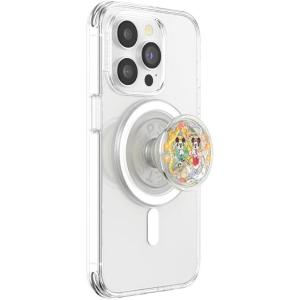 PopSockets Phone Grip for MagSafe with Kickstand, Magnetic Stand, Swappable Top, Secure Hold for iPhone MagSafe Cases, Phone & Tablet Grip, Disney – Enamel Tonal Flower Mickey(Mickey + Minnie)