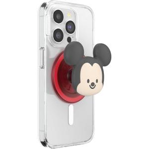 PopSockets Phone Grip for MagSafe with Kickstand, Magnetic Stand, Swappable Top, Secure Hold for iPhone MagSafe Cases, Phone & Tablet Grip, Disney – Enamel Tonal Flower Mickey(Red)