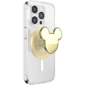 PopSockets Phone Grip for MagSafe with Kickstand, Magnetic Stand, Swappable Top, Secure Hold for iPhone MagSafe Cases, Phone & Tablet Grip, Disney – Enamel Tonal Flower Mickey(Gold Mickey)