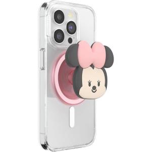 PopSockets Phone Grip for MagSafe with Kickstand, Magnetic Stand, Swappable Top, Secure Hold for iPhone MagSafe Cases, Phone & Tablet Grip, Disney – Enamel Tonal Flower Mickey(Kawaii Minnie)