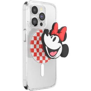 PopSockets Phone Grip for MagSafe with Kickstand, Magnetic Stand, Swappable Top, Secure Hold for iPhone MagSafe Cases, Phone & Tablet Grip, Disney – Enamel Tonal Flower Mickey(Classic Minnie)