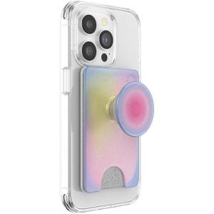 PopSockets Phone Wallet with Expanding Grip and Adapter Ring for MagSafe, Phone Card Holder, Wireless Charging Compatible, Wallet Compatible with MagSafe – Fatigue(Aura)