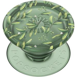 PopSockets Translucent Phone Grip with Expanding Kickstand, PopSockets for Phone, Adhesive Grip, Translucent PopGrip, Into The Woods – Molded Flower Fresh Pine(Olive)