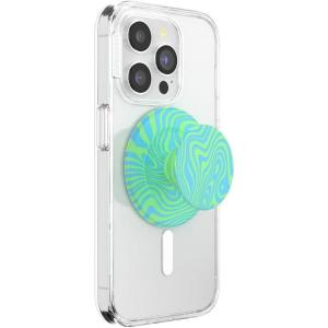 Title: PopSockets Phone Grip for MagSafe with Kickstand, Magnetic Stand, Swappable Top, Secure Hold for iPhone MagSafe Cases, Phone & Tablet Grip – Ripple Iridescent Absinthe(Swirl Lime)