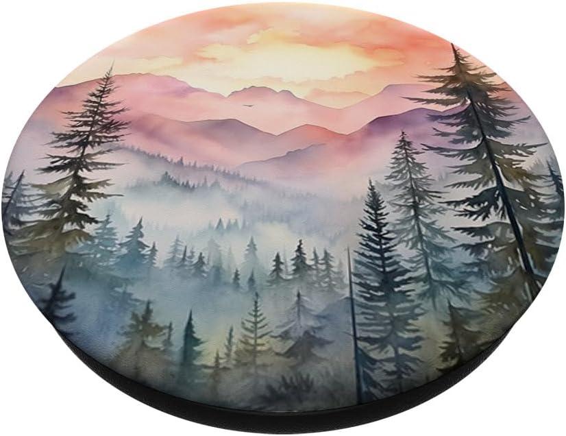 imageMountains Wilderness Forest Hiking Pine Tree Nature PopSockets PopGrip for MagSafeAdhesive PopGrip