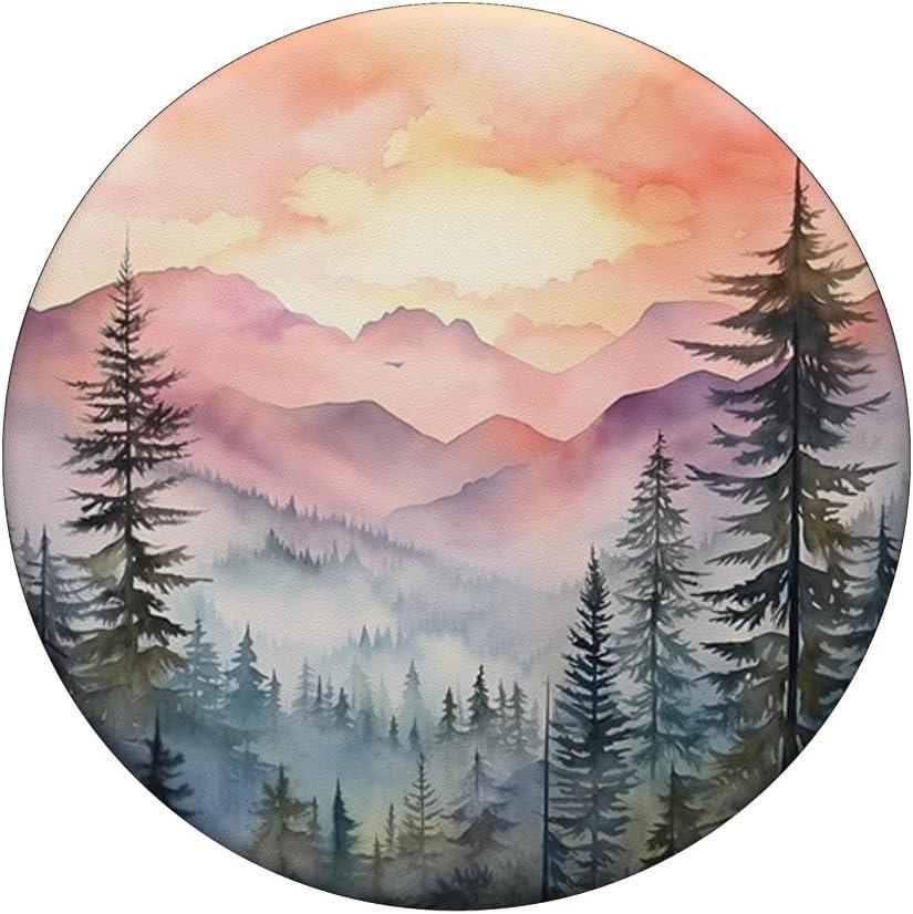 imageMountains Wilderness Forest Hiking Pine Tree Nature PopSockets PopGrip for MagSafeAdhesive PopGrip