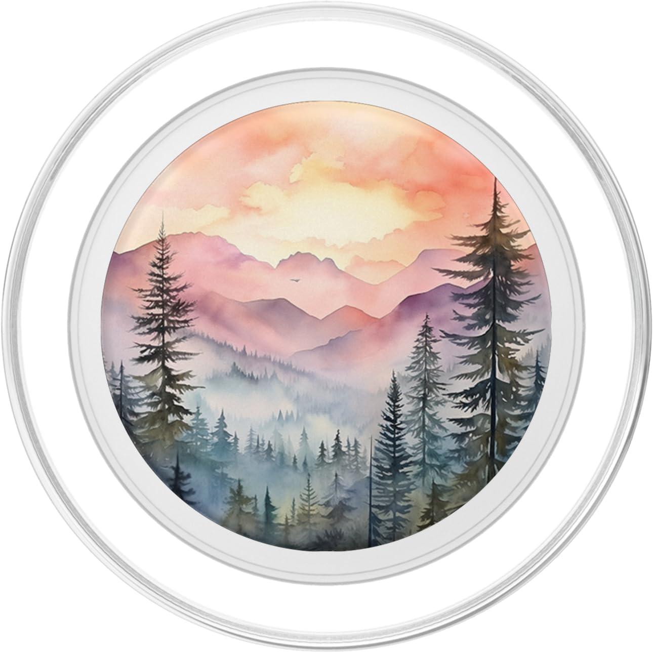 imageMountains Wilderness Forest Hiking Pine Tree Nature PopSockets PopGrip for MagSafeMagnetic PopGrip