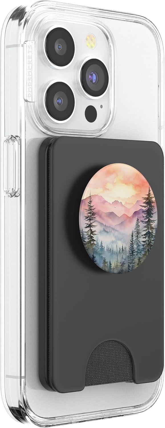 imageMountains Wilderness Forest Hiking Pine Tree Nature PopSockets PopGrip for MagSafeMagnetic PopWallet