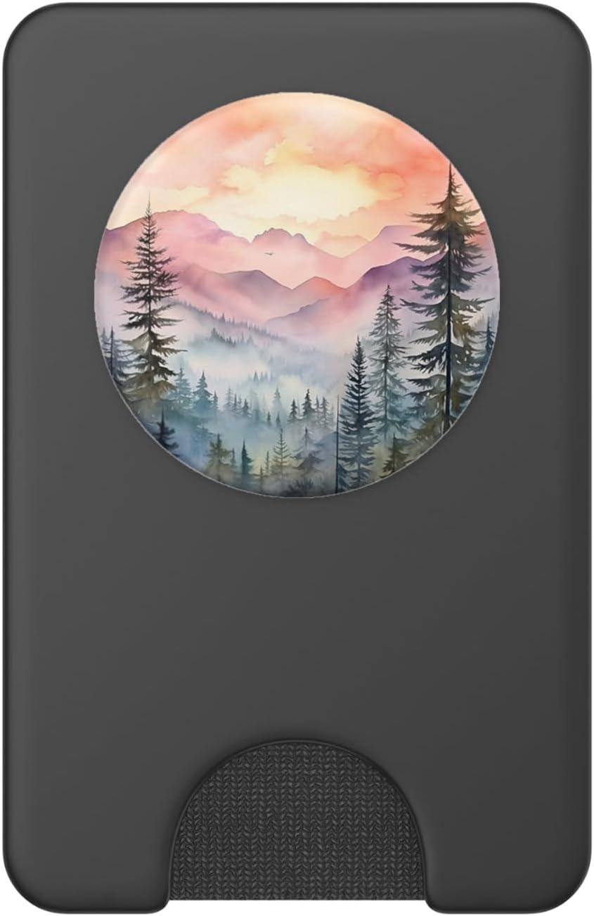 imageMountains Wilderness Forest Hiking Pine Tree Nature PopSockets PopGrip for MagSafeMagnetic PopWallet