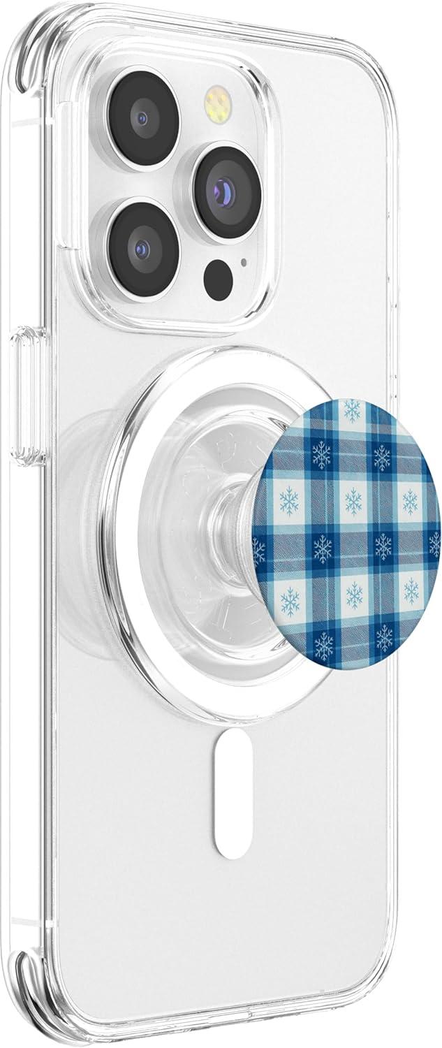imagePopSockets Holiday Phone Grip amp Stand Holiday Snow Plaid PopSockets PopGrip for MagSafeMagnetic PopGrip