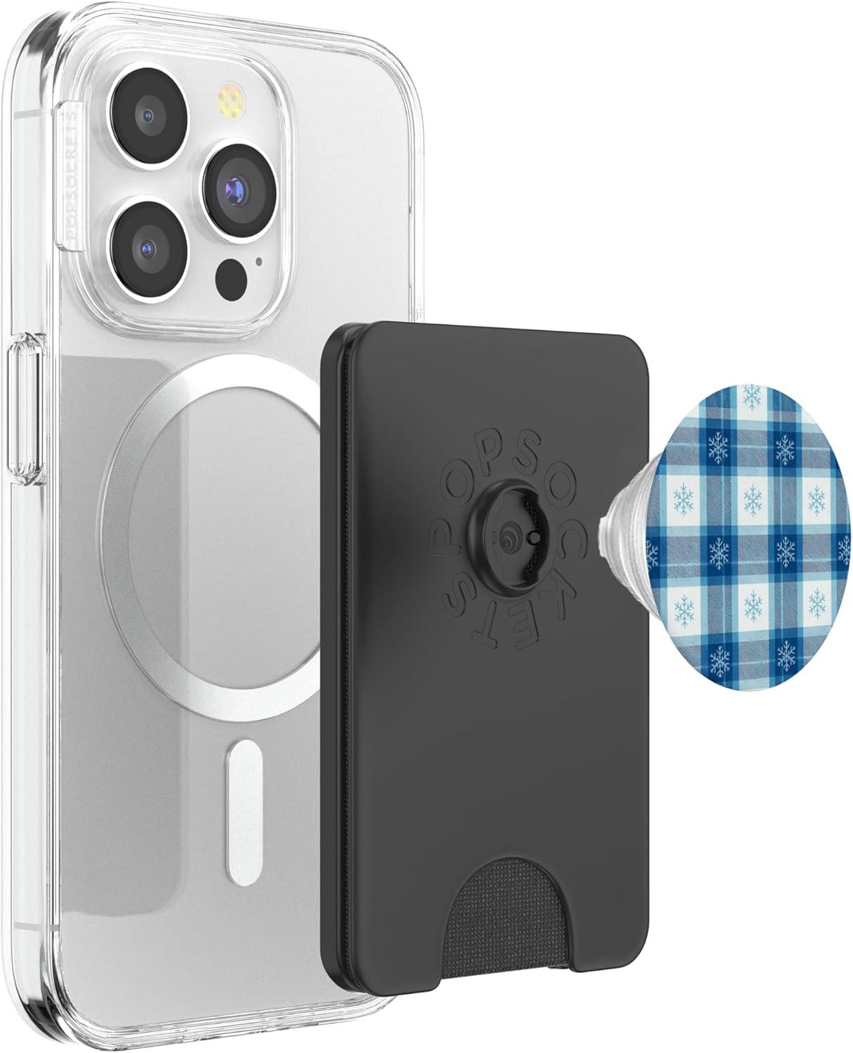 imagePopSockets Holiday Phone Grip amp Stand Holiday Snow Plaid PopSockets PopGrip for MagSafeMagnetic PopWallet