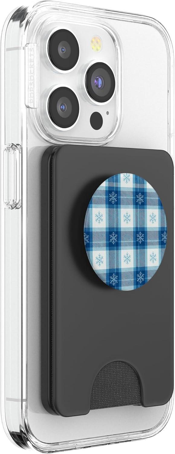 imagePopSockets Holiday Phone Grip amp Stand Holiday Snow Plaid PopSockets PopGrip for MagSafeMagnetic PopWallet